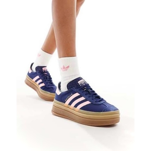 ADIDAS | 6 | Gazelle Bold Thick Gum Sole Platform Lace Up Striped Sneakers NIB - Picture 4 of 13
